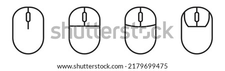 Mouse Icons. Wireless Mouse Icons, Vector Illustration