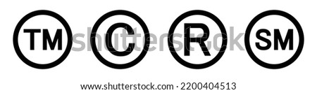 Trademark Icon. Copyright and Registered, Vector Illustration