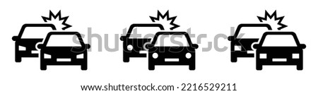 Car crash icon. Car accident icon, vector illustration