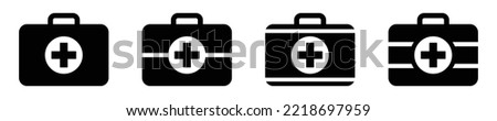 Medical briefcase icon. First aid box icon. Medical bag, icon vector illustration
