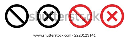 Prohibition icon. Stop icon. Banned icon, vector illustration