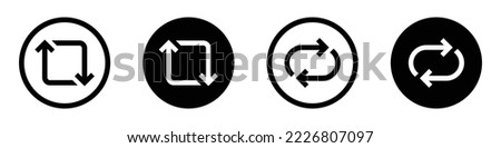 Repeat set icon. Reload icon, vector illustration