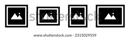 Photo frame icon. Picture frame set icon, vector illustration