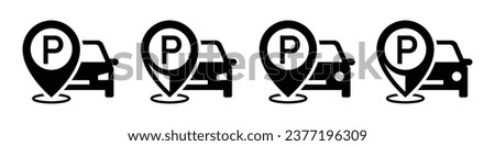 Parking car location icon, vector illustration