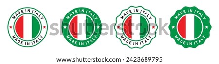 Made in Italy logo, Made in Italy labels. Italy product sticker, Vector illustration