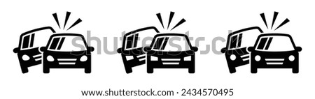 Car accident icon, Car crash icon, vector illustration