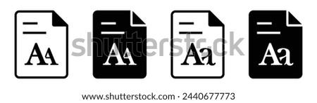 Font style document icon. Font size file image, vector illustration