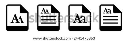 Font style document icon. Font size file image, vector illustration