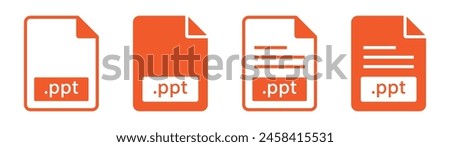 PPT file format icon. Power point file icon, vector illustration