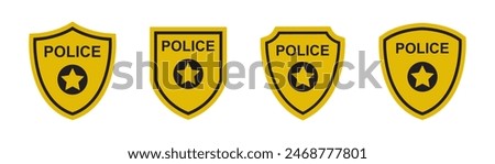 Police badge icon. Police shield icon, vector illustration