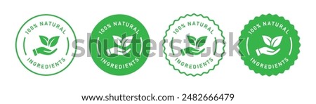 Natural ingredients product label icon, vector illustration