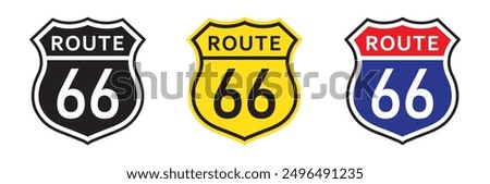 Route 66 classic icon, vector illustration