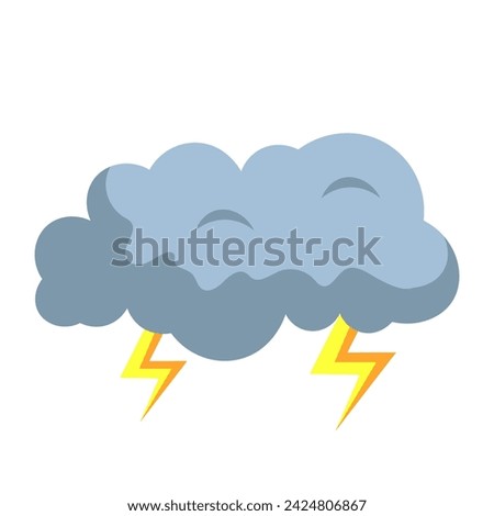 Unique lightning dark gray clouds in the sky, art digital illustration
