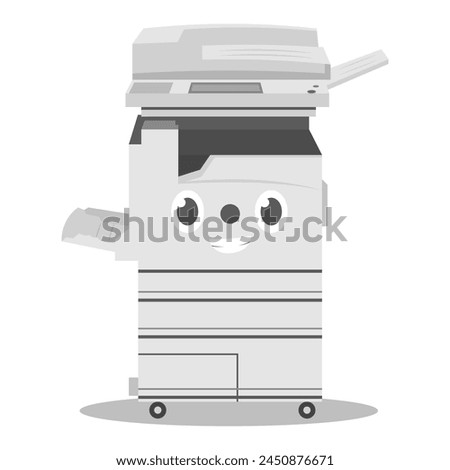 Photocopy machine cartoon, digital art illustration