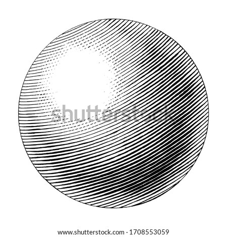 Uranus hand drawing vintage style black and white clipart isolated on white background. The seventh planet from the Sun
