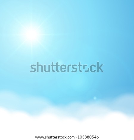 Sun and sky vector background