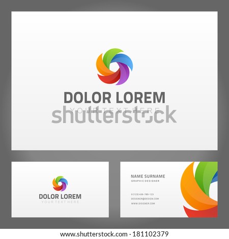 Abstract creative icon and  business card. Vector design element.