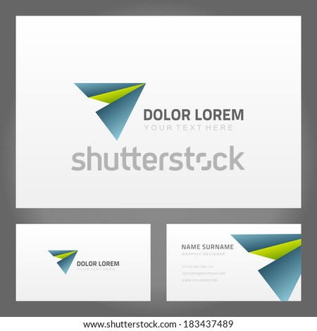 Abstract creative icon and business card. Vector design elements.