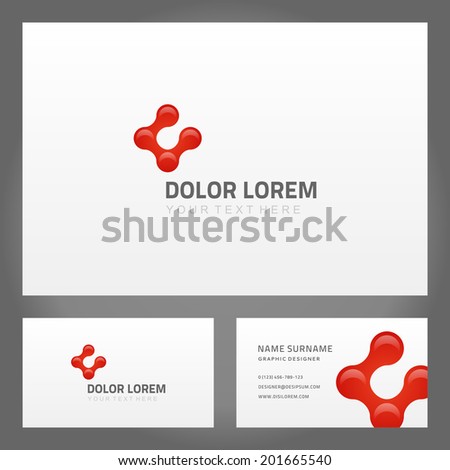 Business card design and abstract creative icon. Vector design template.