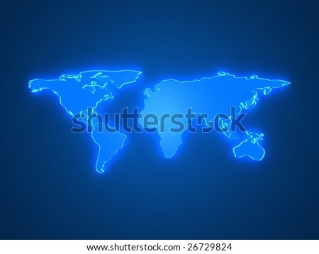 Neon World Map Stock Photo 26729824 : Shutterstock