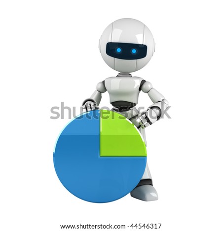 Funny robot stay with diagram