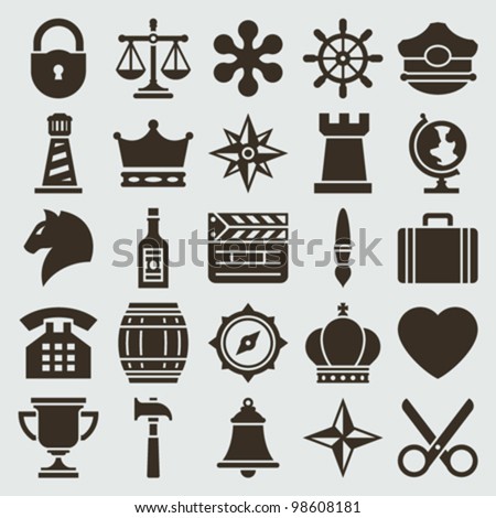 Vintage retro icons set. Vector design elements.