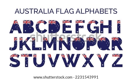 Australia Flag Alphabets Letters A to Z Creative Design Logos