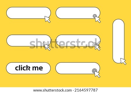 CLICK ME button with pointer, push button. illustration. Isolated background.