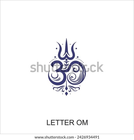 Om Aum symbol of the Hindu religion. Green om icon on dark background. Sacred sound and a spiritual icon, vector illustration Indian