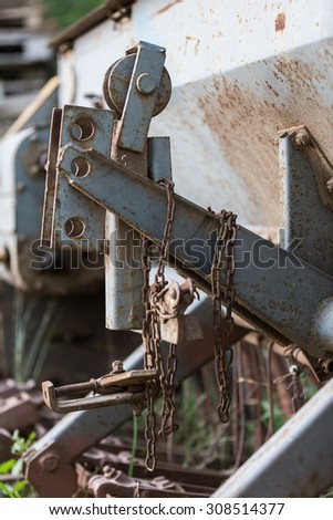 old rusty farming machinery