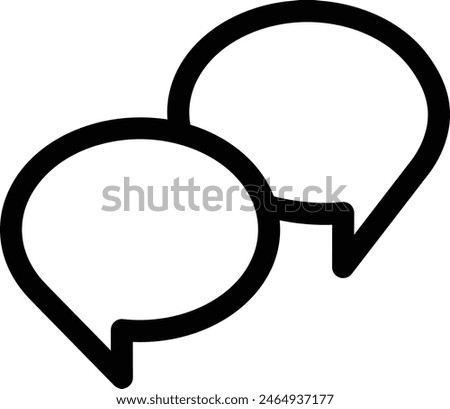 Line drawing icon of two circular speech bubble messages