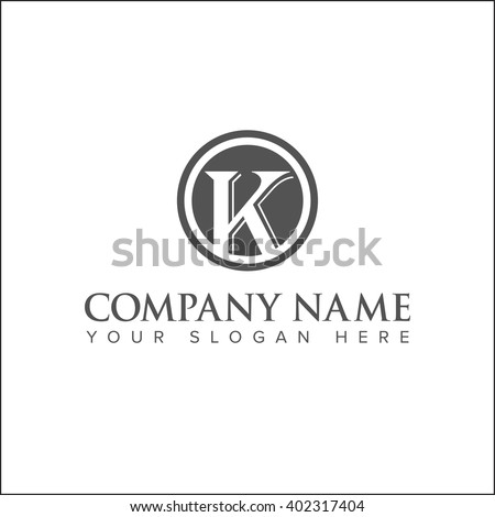 Modern and flat alphabetical logo design inl vector on white background of K