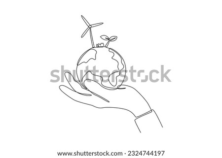 Single one line drawing ESG - Environmental, Social, and Governance concept. Continuous line draw design graphic vector illustration.