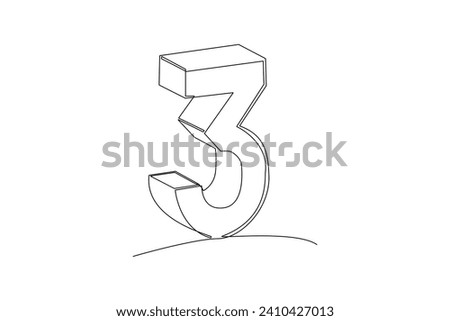 One continuous line drawing of Bricks with numbers. Numeral cube concept. Doodle vector illustration in simple linear style.