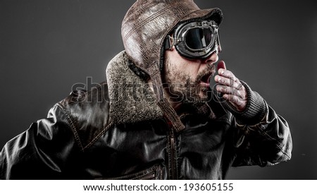 Freedom pilot cap and goggles motorcycle vintage style