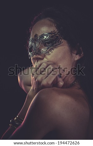 Secret Woman mask, sensual lady with venetian and gothic style