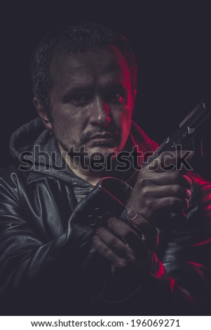 Agent, Assassin, man with black coat and gun