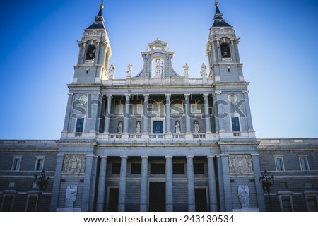 Almudena cathedral, located in the area of the Habsburgs, classical architecture