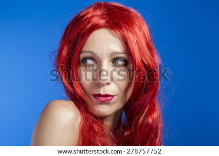attractive woman with huge red mane
