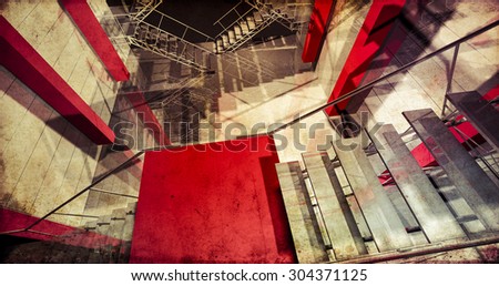 laboratory. Modern industrial interior, stairs, clean space in industry building, background textured