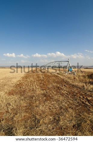 Farm land picture with blue sky and cultivation