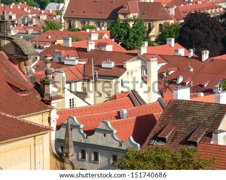 Red roofs of Prague seen from Hradczany hill.