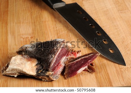 salt meat also known as dry meat delicacy in northern Sweden