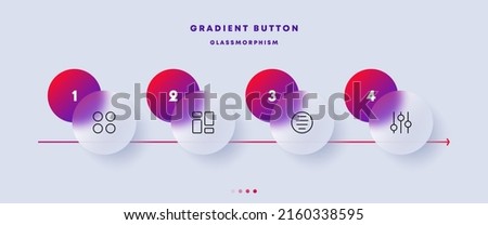 Menu buttons set icon. Tiles, buttons, apps, sliders, arrows, circles, squares, rectangles. Infographic concept. Glassmorphism style. Vector line icon for Business and Advertising