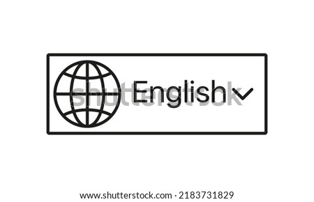 Switch language line icon. Information, website button, communication, select, choose, planet, english, communication. Technology concept. Vector line icon for Business and Advertising.