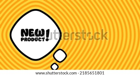 Speech bubble with New product text. Boom retro comic style. Pop art style. Vector line icon for Business and Advertising.