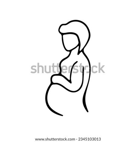 Pregnancy line icon. Exercises for future mothers, psychological preparation, childbirth. Vector black line icon on white background for Business