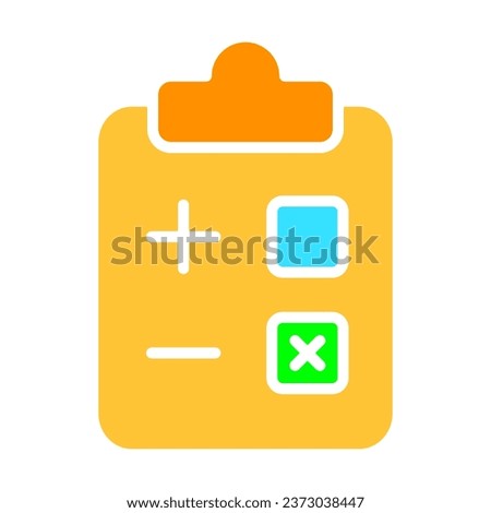 Bulleted list with departure line icon. Elections, ballots, votes, petition signature, list, signature. Vector color icon on white background for business and advertising.