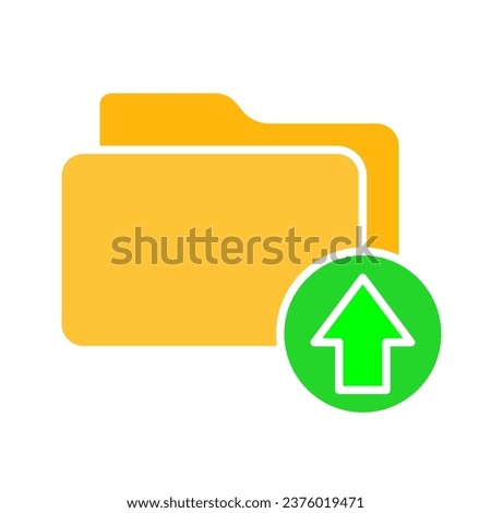 Download folder line icon. Files, workspace organization, local network, accounting. Vector color icon on white background for business and advertising.