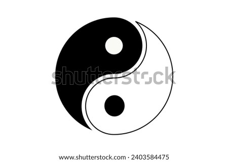 Yin yang line icon. Harmony, balance, Taoism, Chinese philosophy, opposites, unity, dualism, chi, nature, energy. Vector icons for business and advertising